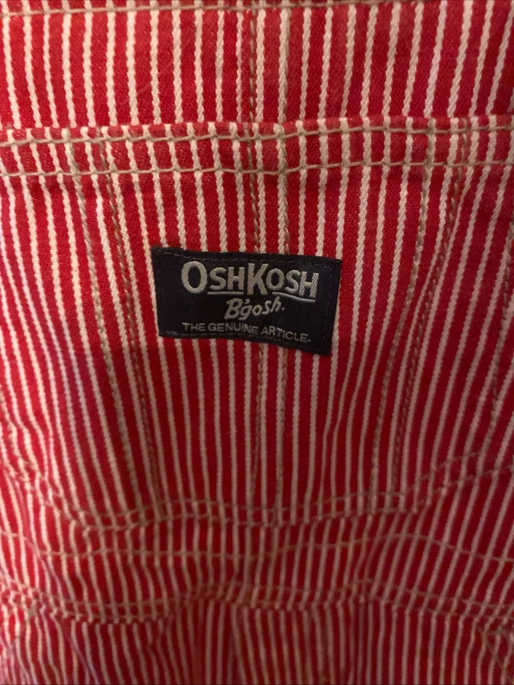 OshKosh B'gosh Red and White Stripe Toddler Overalls